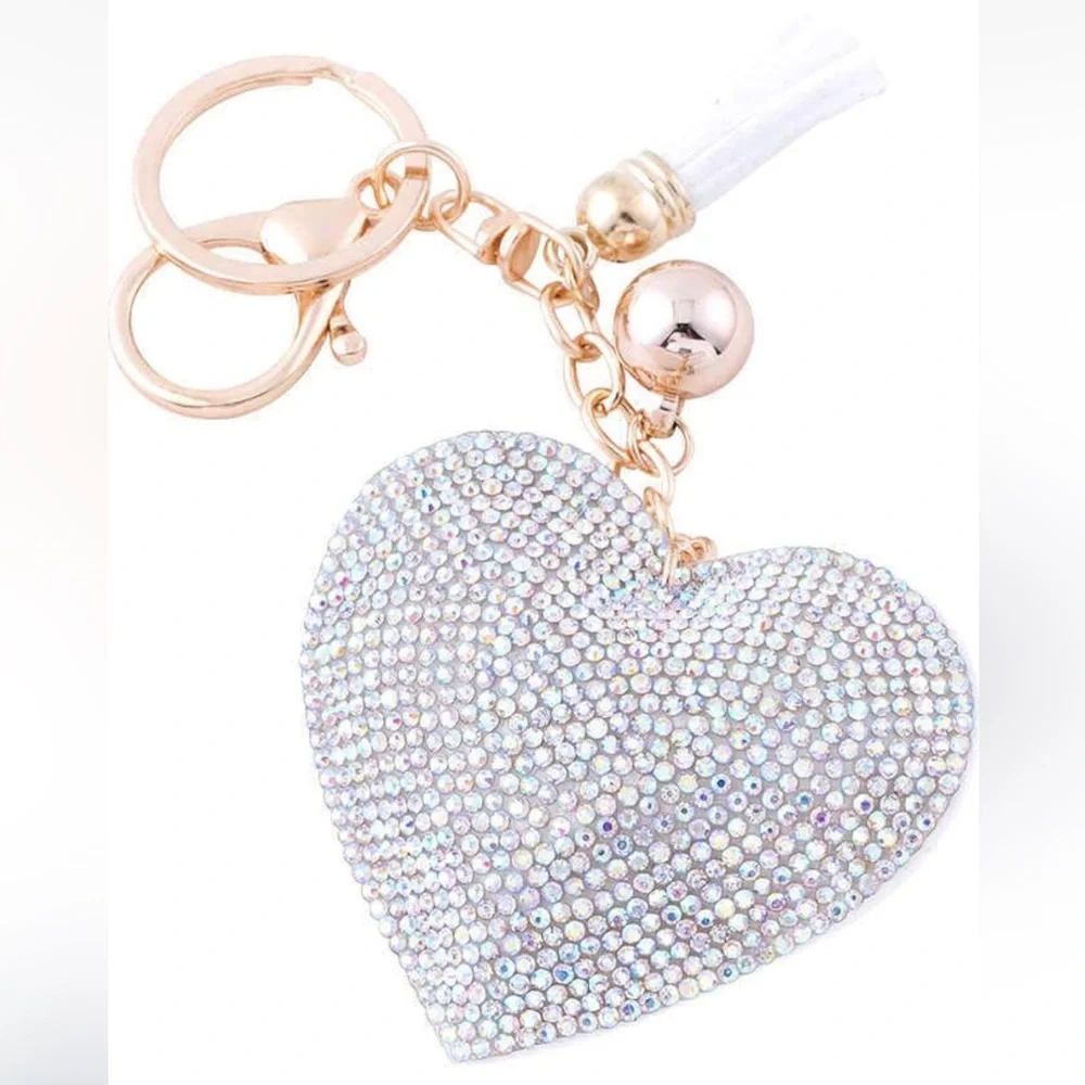 Aurora borealis Heart purse/bag charm Keychain - Picture 6 of 6